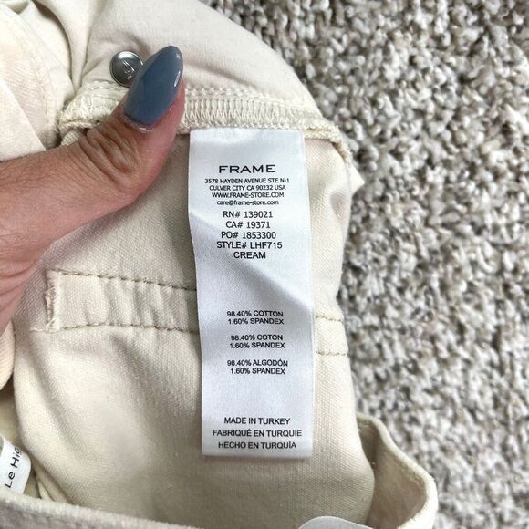 Frame Pants Women’s 28 Ivory Cream Velveteen Le High Flare - Picture 8 of 9